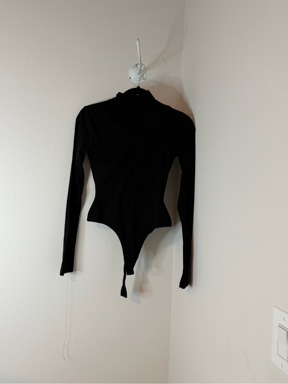 SO Black Long-Sleeve Mock Neck Bodysuit